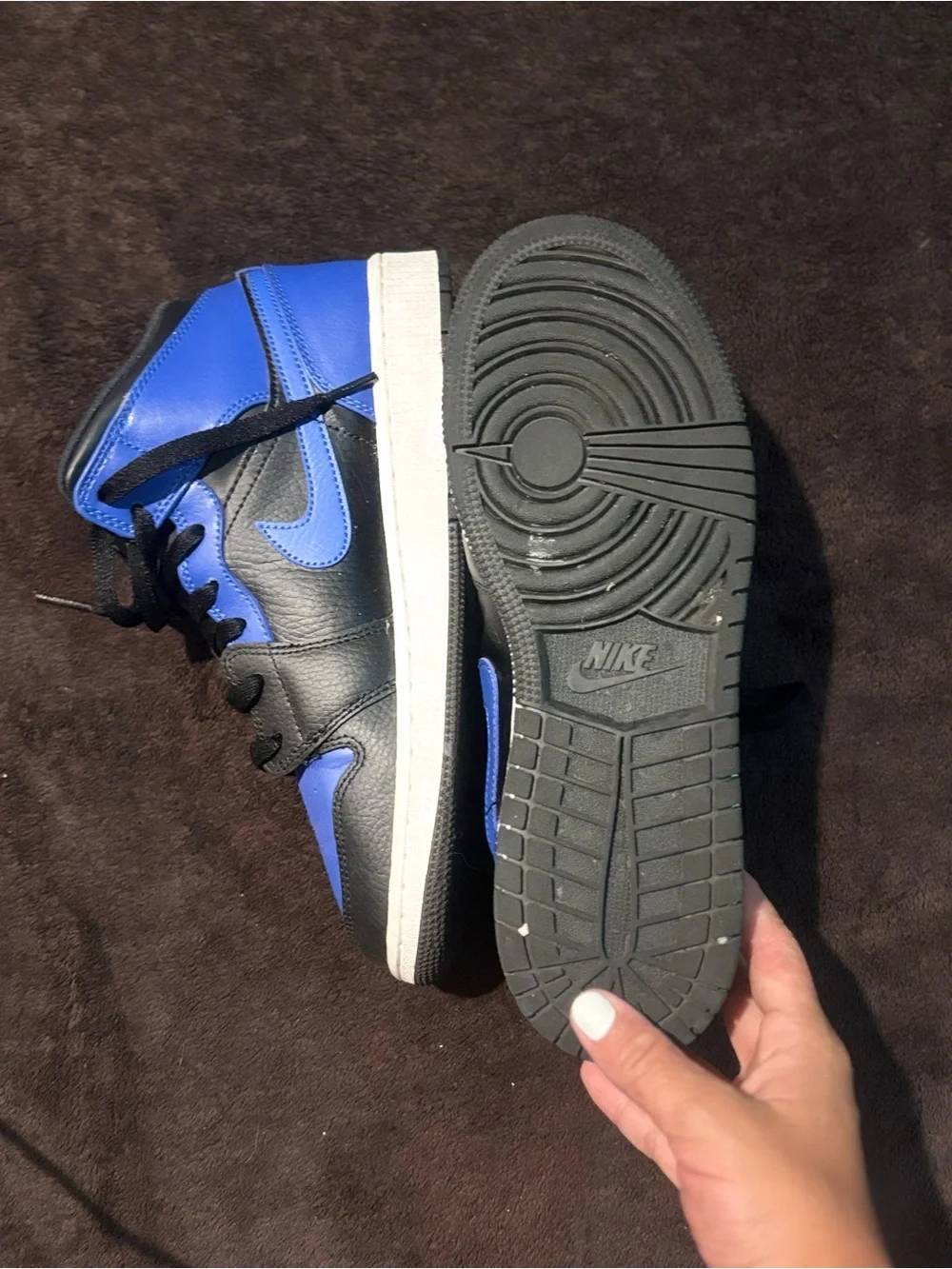Jordan Men's Sneakers in Black & Royal Blue
